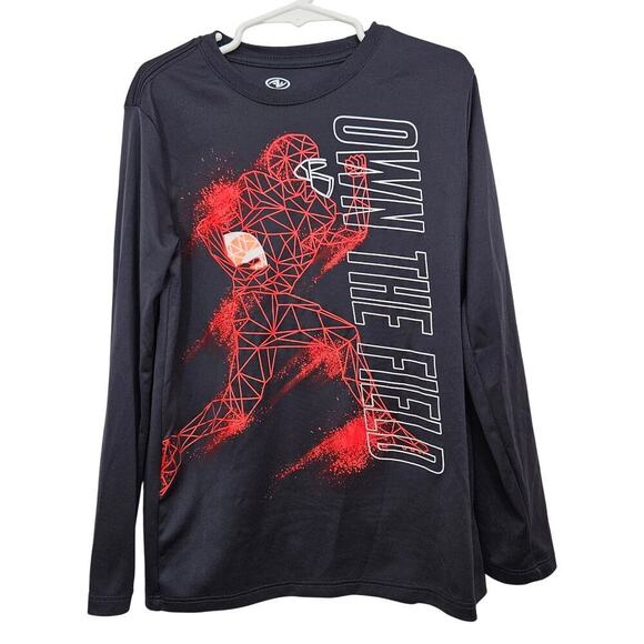 Boy's Athletic Works Football Long Sleeve T-shirt Medium 8 Own the Field Gray - Picture 1 of 3